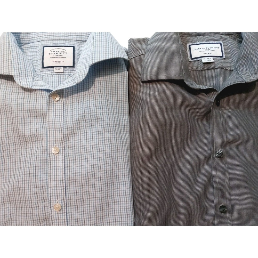 Charles Tyrwhitt Bundle Of 2 Non-Iron Royal Oxford Dress Shirt. Slim 15.5/35